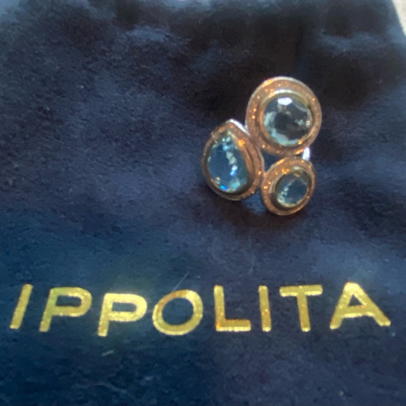 Ippolita blue topaz Diamond 18k sterling chimera rock candy ring size 7 $1800 - Picture 3 of 11